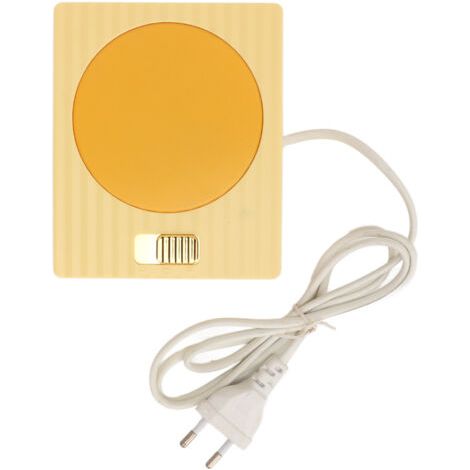 Chauffe-tasses intelligent portable universel à 2 niveaux de température avec thermostat, maintien au chaud et sous-verre chauffant 110/220 V, jaune, prise européenne