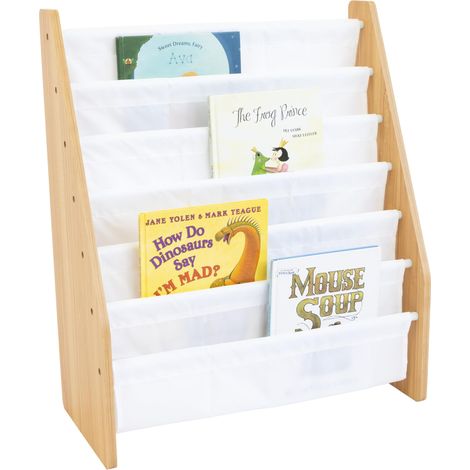 Étagère pour Enfants, très Grande Taille, à 4 Niveaux, étagère à Livres pour Enfants, Couleur Naturelle/Blanc (1/5)