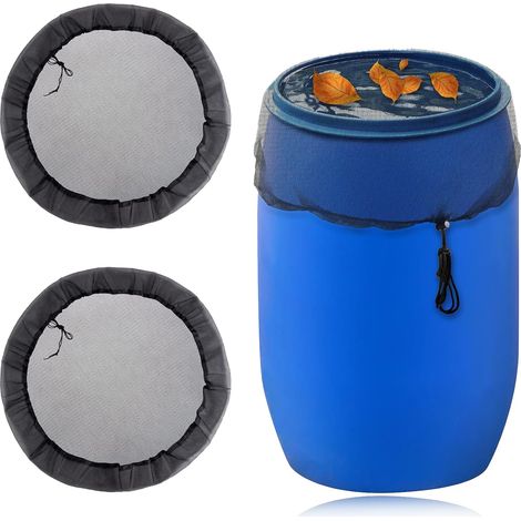 Lot de 2 filets de citerne de pluie avec élastique de 120 cm - Filet anti-moustiques - Couvercle pour citerne de pluie - Maille fine - Robuste et durable - Pliable (1/5)