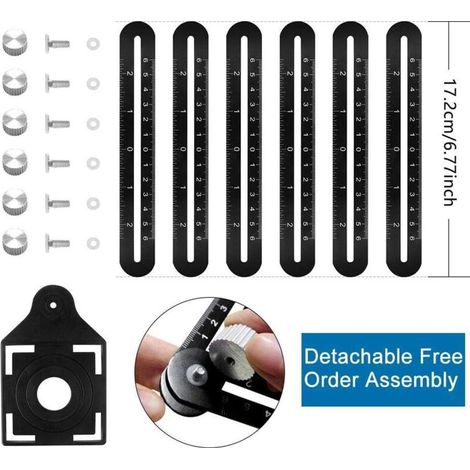 1 pièce Localisateur d'angle en alliage d'aluminium, règle universelle multi-angle, outil de mesure 6 côtés pour carrelage, briques et menuiserie