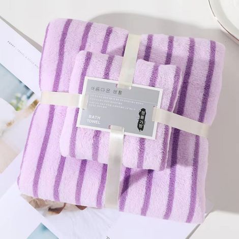 Serviettes De Bain - 1 Serviette De Bain 70x140 Cm Et 1 Serviette De Visage 35x75 Cm - Coton Doux Absorbant - Pour Salle De Bain Gym Plage Piscine - Lot De 2 (1/3)
