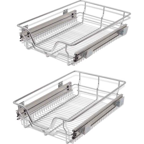 Panier en treillis métallique 2 pcs 400 mm Argenté