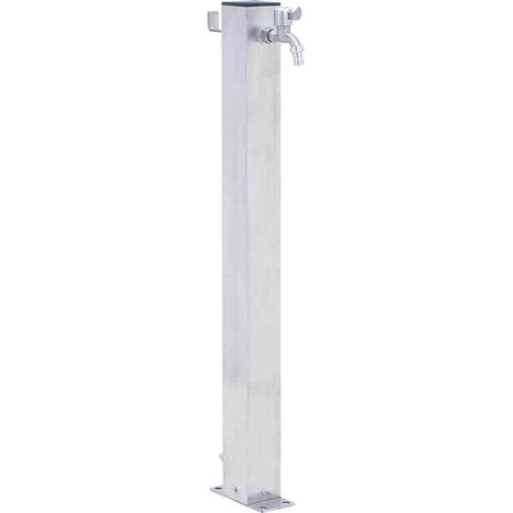 Colonne à eau de jardin 80 cm acier inoxydable carré (1/4)