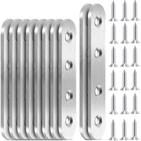 10 piastre di montaggio in acciaio inox, di dimensioni rispettivamente di 96x16 mm e 76x16 mm. (1/3)