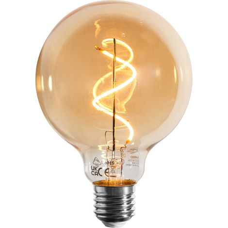 E27 Dimmable LED Bulb Spiral Filament G95 Gold 4W 270 lm 2100K (1/5)