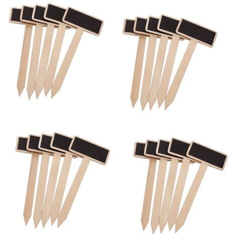 20 pièces étiquette pour plante de bois,étiquettes jardin exterieur,étiquettes semis,étiquette potager,etiquettes plantation-rectangle (1/5)