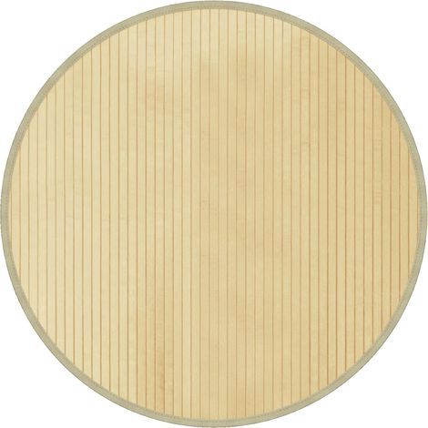 Tapis rond naturel clair 80cm bambou (1/5)