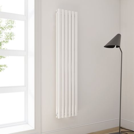 ELEGANT Design Heizkörper Weiß Doppellagig Röhrenheizkörper Oval Mittelanschluss Paneelheizkörper Vertikal 1600x354mm 1140Watt