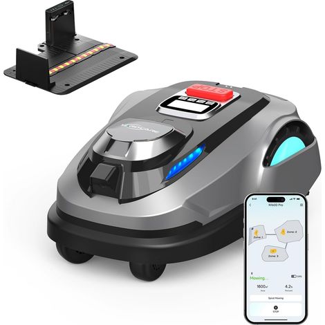 Robot Tondeuse sans Fil périphérique, jusqu'à 1600 m² précision RTK centimétrique, détection IA de 300+ obstacles, gestion multi-zones via application, reprise automatique (1/5)