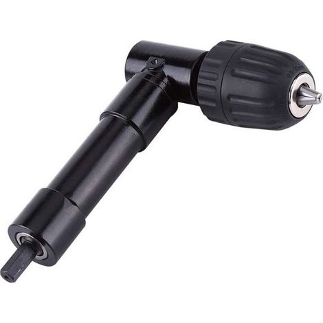 Mandrin Angle Droit 90 Autoserrant Adaptateur de Foret Renvoi dAngle pour Perceuse Dgagement Rapide PZCC (1/4)
