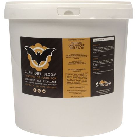 Engrais GUANODIFF Bloom - seau de 7 kilos - Guano Diffusion