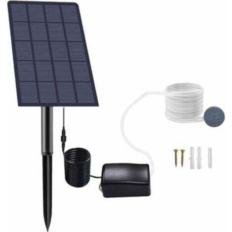 Pompe à oxygène solaire 2.5W – Débit d'air 0,8 l/min – Étanche IP65 – Panneau solaire ajustable pour aquarium et bassin (1/5)