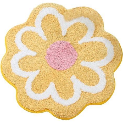 Tapis de bain à motif floral 40 x 40 cm Doux, antidérapant et absorbant, lavable en microfibre pour salle de bain, cuisine, toilettes, chambre d'enfant et animaux domestiques. (1/5)