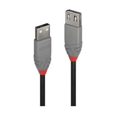 LINDY Câble USB USB 2.0 USB-A mâle, USB-A femelle 0.20 m noir, gris 36700 S216712 (1/2)
