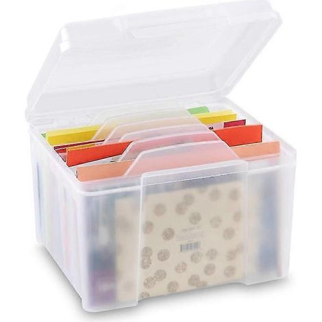 Boîte de rangement et organiseur de cartes de vœux avec 6 séparateurs ajustables pour cartes de vœux d'anniversaire et photos. (1/5)