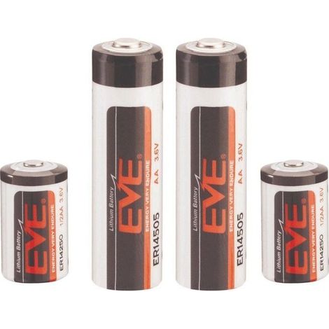 .2 Pile ER14250 3,6V(LS14500,LS14250) 2600mAh AA 2X ER14505 EVE.
