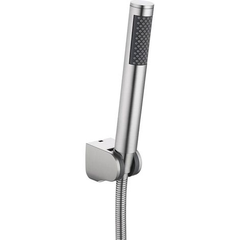 Pomme de douche en acier inoxydable brossé, douchette, douchette de baignoire, flexible de douchePratique et pratique (1/5)
