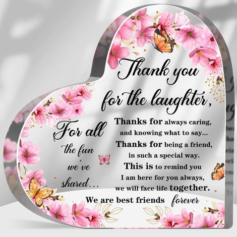 Plaque décorative cœur en acrylique, idée cadeau pour papa maman sœur ou proches（15 cm) (1/4)