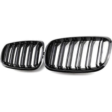 Frontstoßstangengrill im Rennstil für BMW X5 E70 (2007–2013) und X6 E71 E72 (2008–2014), Doppellamellen-Ersatzgrill – Schwarz