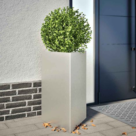 Lot de 2 Jardinières Triangulaires en Acier Inoxydable pour Jardin et Balcon 50x43x75 cm - PANGIVO (1/5)