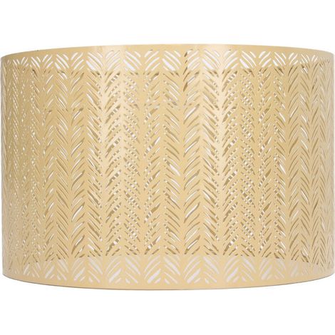 E27/E14 Trommellampenschirm, tannenblattförmiger Clip, dekorativer, perforierter Metalllampenschirm für Decken-, Wand- und Tischlampen, Gold