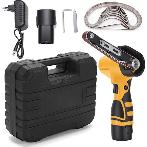 Ponceuse à bande sans fil 6500 tr/min, mini ponceuse avec 2 batteries (1/5)
