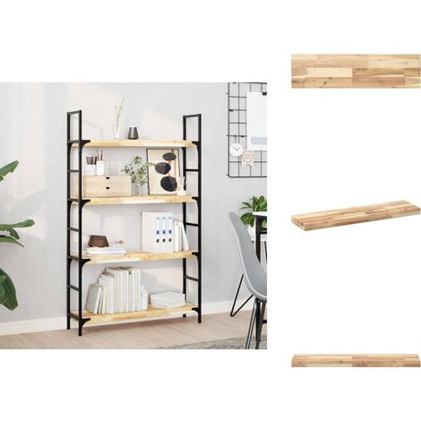 Schweberegal 80x20x4 cm Massivholz Akazie Unbehandelt - Wandregal - Holzkasten - Dekoelement - Regal Schwebend - Raumgestaltung (1/5)