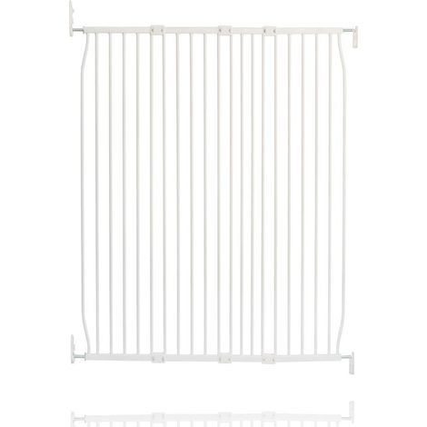 Safetots Extra Tall Eco Screw Fit Baby Gate, White, 120cm - 130cm, Extra Tall Gate 100cm in Height, Stair Gate for Baby