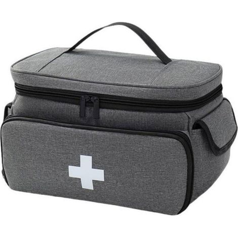 Trousse de premiers secours étanche et vide, grande pharmacie de voyage, sac à médicaments portable avec bandoulière, sac d'urgenc (1/2)