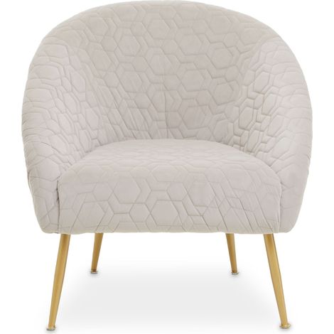 Interiors by Premier Natural Occasional Arm Chair with Curved Back, Velvet Upholstered Chair, Indoor Lounge Chair for Living Room (1/5)
