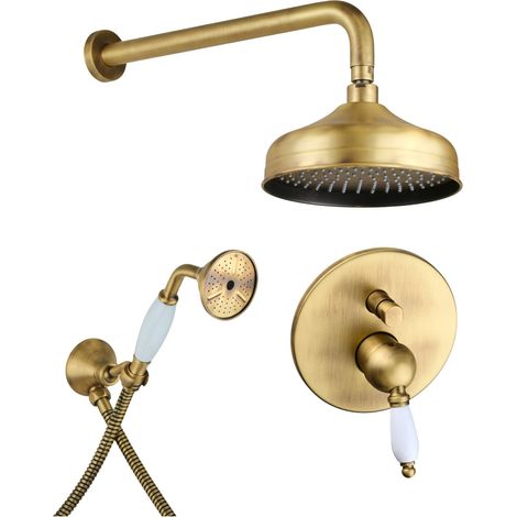 Komplettes Duschset in antiker Bronzefarbe Gattoni Orta KT100/27VB.OL  Bronze