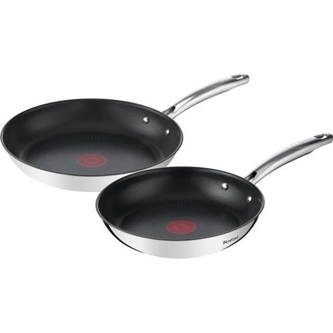 Tefal G732S255 Set aus Edelstahlpfannen 24 und 28 cm (1/4)