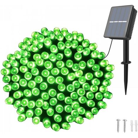 Guirlande Lumineuse Solaire, Dalugo 22M 200 LED Lampes Solaires Jardin Extérieur Étanche 8 Modes Guirlandes Lumineuses Solaires Pour Arbre De Noël, Cour, Patio, Maison, Mariage, Fête (Vert) (1/5)