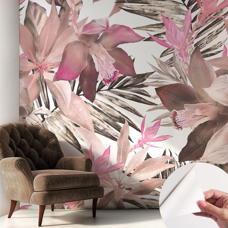 Fotomurale adesivo stickers - murali decorativo - soggiorno moderno - effetto realistico - Fiori esotici 250x250 cm (1/5)
