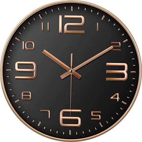 Horloge murale de 30 cm (12 pouces) sans tic-tac, idéale pour le salon, la chambre ou la cuisine. (1/5)