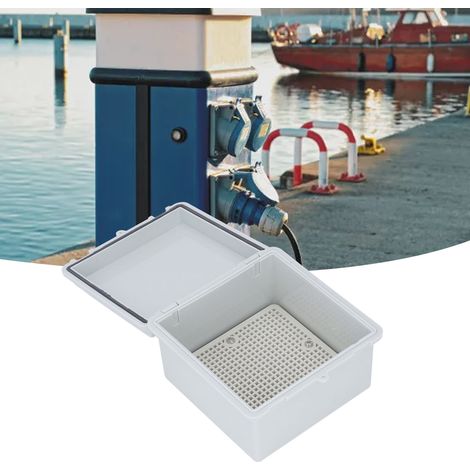 Boîtier électrique étanche extérieur avec charnière et clip de fixation, 15 x 15 x 9 cm, indice de protection IP67, boîtier de jonction universel pour bricolage, en plastique ABS gris. (1/5)
