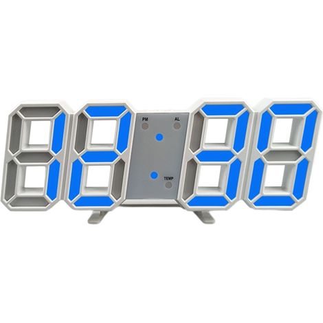 Réveil électronique 3D, horloge numérique LED murale, horloge électronique LED lumineuse moderne, affichage de la date et de la température. (1/5)