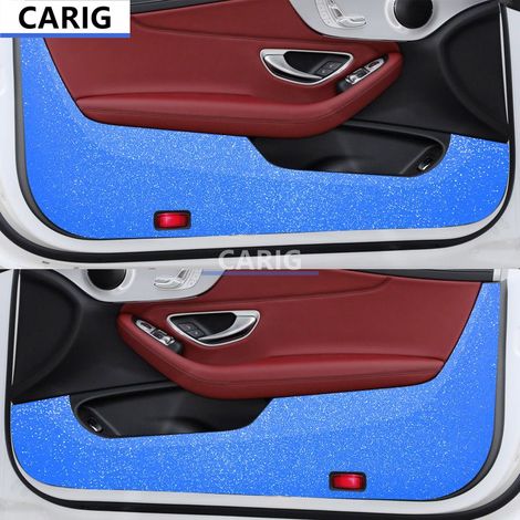 (Bleu Flash Point) Compatible avec MERCEDES BENZ CLASSE C COUPÉ 16-23 W205 - Film anti-coups de pied pour portières - Accessoires pour intérieur de voiture en fibre de carbone modifiée (1/5)