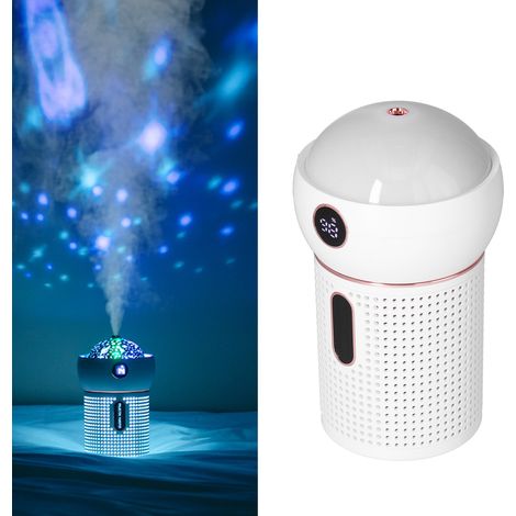 Humidificateur grande capacité 630 ml, pulvérisation unique, humidificateur à projection à 360°, humidificateur de voiture, anti-surchauffe, rechargeable par USB, blanc. (1/5)