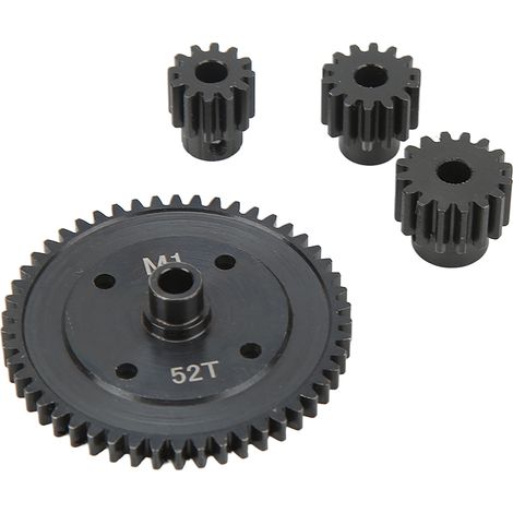 Couronne M1 5 mm 52 dents avec pignons 12, 14 et 16 dents pour voiture radiocommandée RC 1/8 et 1/7 (1/5)
