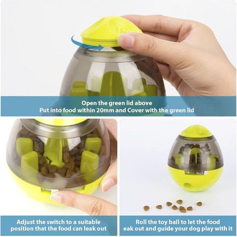 Jouet distributeur de nourriture pour chien avec balle interactive, jouet éducatif ralentisseur de repas favorisant la stimulation mentale et la digestion des animaux (1/4)