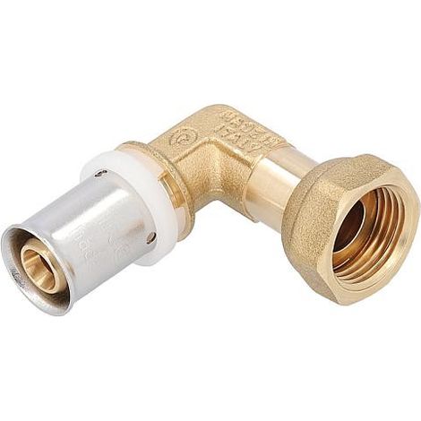 Raccord a sertir pour multicouche contour TH, coude a presser + ecrou, 16x2 - 1/2" fem