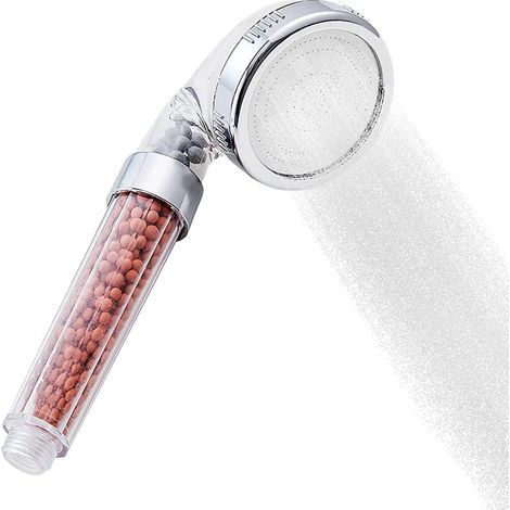 3 Modes Ajustable Pommeau Filtre Douche Anti Calcaire Haute Pression Pommeau Douche Economiseur d'eau Remplaçable Système de Filtrage Lonique Douchette Douche Salle de Bain et wc (1/5)