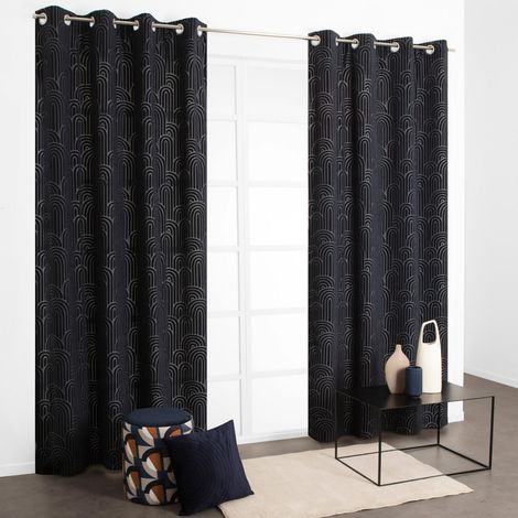 Rideau tamisant agueda 135x240cm bleu marine (1/3)