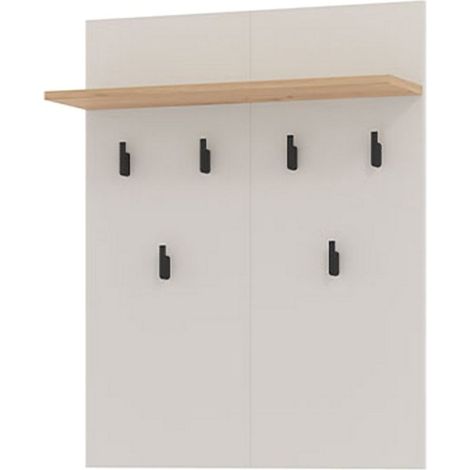 Appendiabiti Igliano, set Fissaggio a Muro Incluso, 6 Ganci, Installazione a Muro, 83h cm Beige