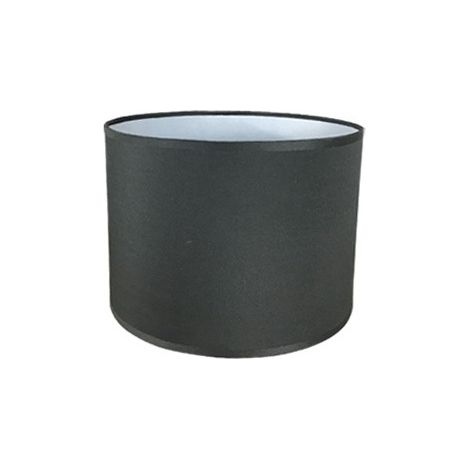 MINKUROW Paralume Cilindro In Tessuto Di Lino Fatto A Mano, Per Lampada Da Tavolo, Lampada A Sospensione, Lampada Da Terra (Nero, Diametro 22 Cm X Altezza 17 Cm) (1/5)