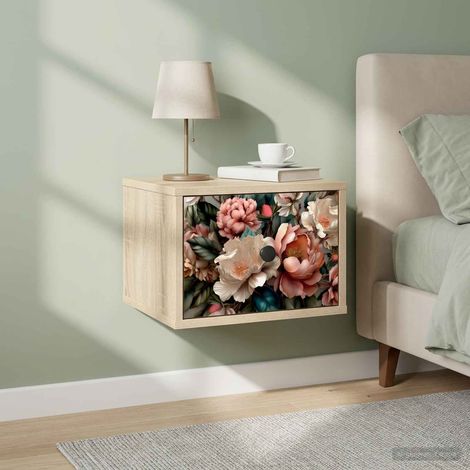 vidaXL Mesita de noche de pared BORNE Roble Sonoma 36 x 33 x 25 cm (1/5)