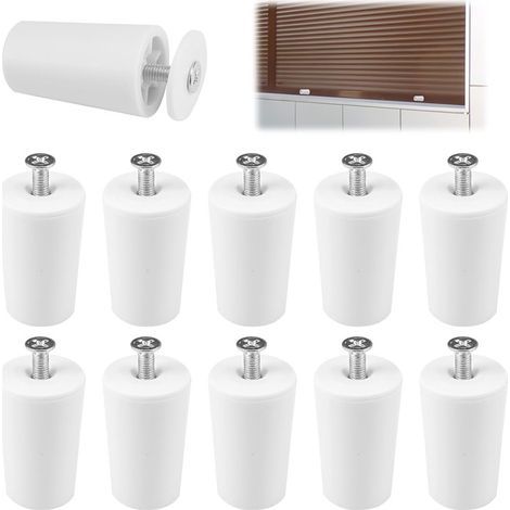 Butées pour stores enrouleurs, jeu de 8 pièces, 40 mm, avec vis, blanches, butées, protection complète pour stores enrouleurs. (1/5)