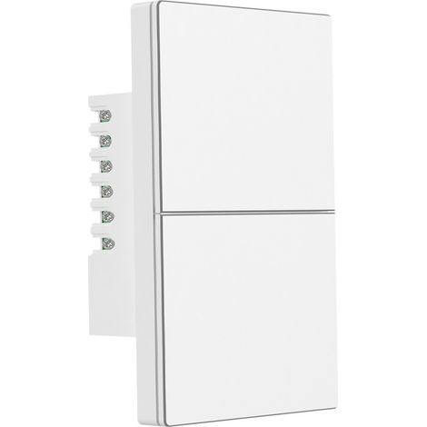 Tuya Interruttore Smart WiFi da Muro con Retroilluminazione Ambientale a LED Dimensione: 2 Pulsanti