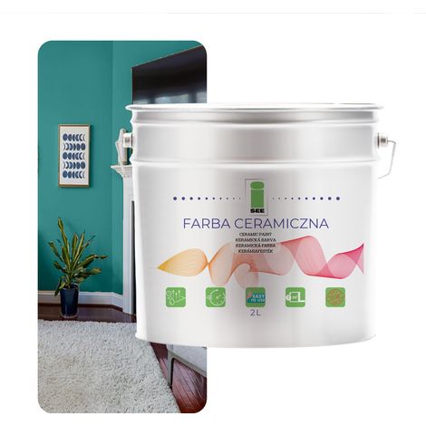 PITTURA MURALE IN CERAMICA LAVABILE VERDE TURCHESE MENTA 2L ANTIMACCHIA (1/5)